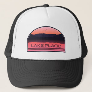 Gorra De Camionero Lake Placid New York Red Sunrise