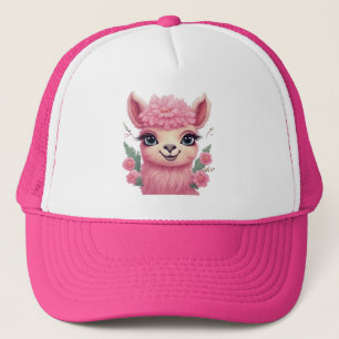 Gorra De Camionero Lama, bebé sonriente rosa
