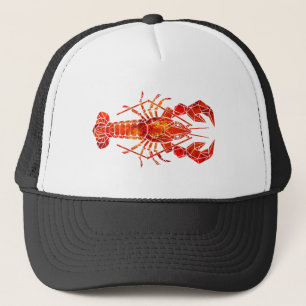 Gorra De Camionero Langosta poligonal roja