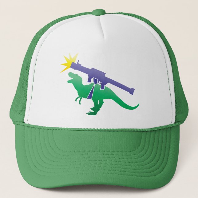 Gorra De Camionero Lanzacohetes de Tyranosaur (Anverso)