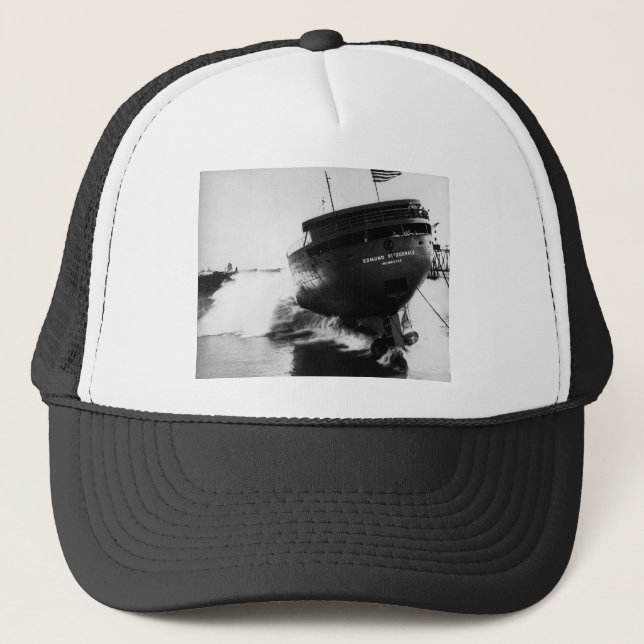 Gorra De Camionero Lanzamiento del Edmund Fitzgerald 6-8-1958 (#2) (Anverso)