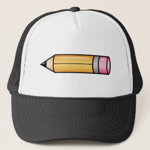 Gorra De Camionero Lápiz de dibujos animados amarillo
