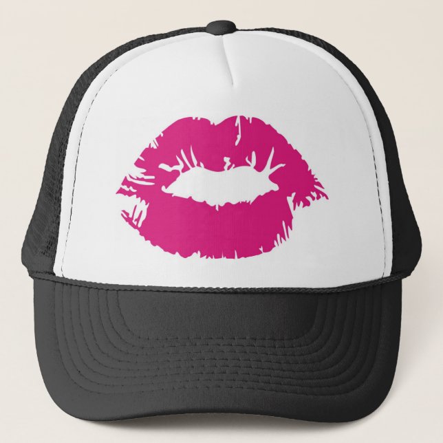 Gorra De Camionero Lápiz labial rosado del fruncido (Anverso)