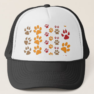 Gorra De Camionero Las impresiones de la pata del perro y del gato
