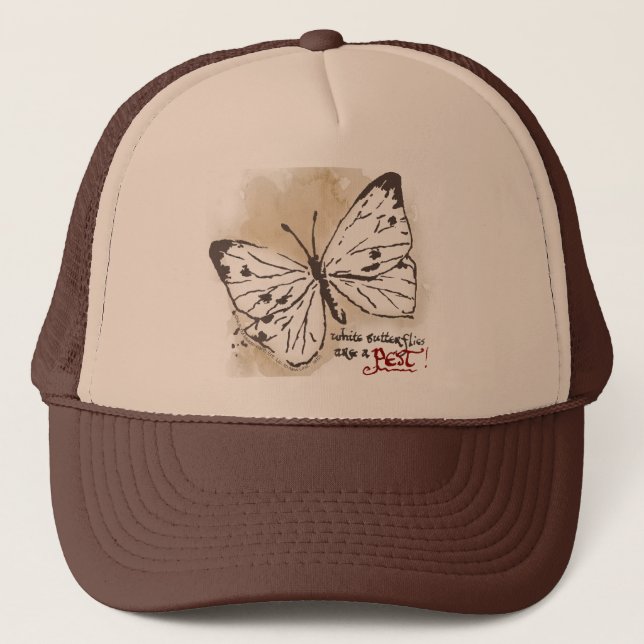 Gorra De Camionero Las mariposas blancas son una plaga (Anverso)