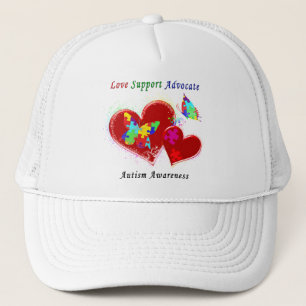 Gorra De Camionero Las mariposas del autismo en los corazones