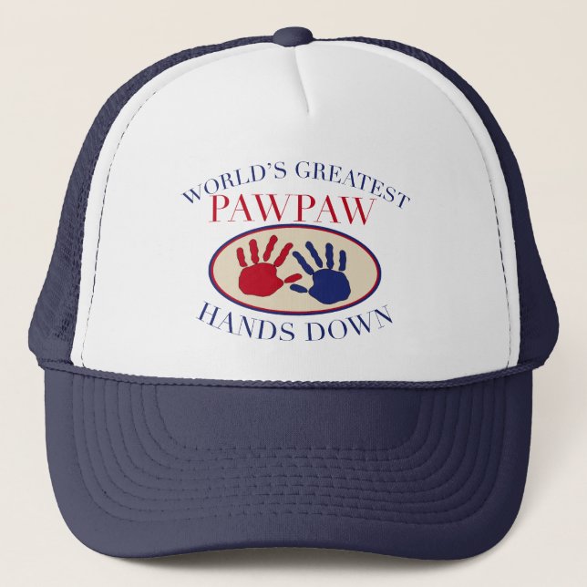 Gorra De Camionero Las mejores manos de la papaya abajo (Anverso)