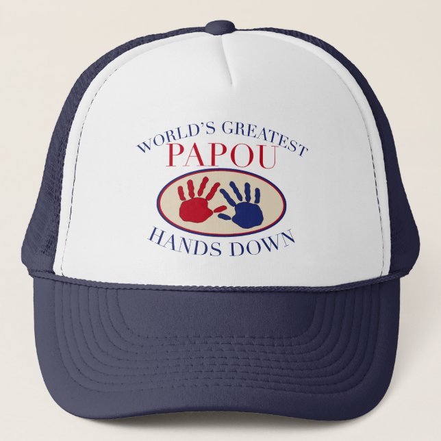 Gorra De Camionero Las mejores manos de Papou abajo (Anverso)