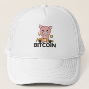 Gorra De Camionero Las monedas de Bitcoin Piggy Bank Holding mantiene