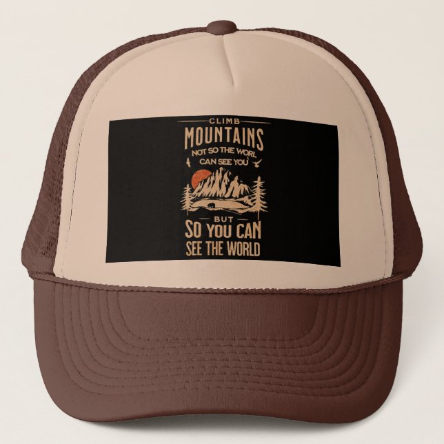 Gorra De Camionero Las montañas llaman frases sobre motivación (Anverso)