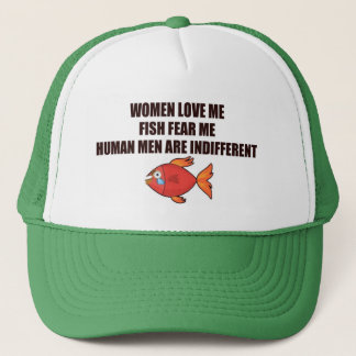 GORRA DE CAMIONERO LAS MUJERES ME AMAN EL PESCADO ME TEMEN HOMBRES HU