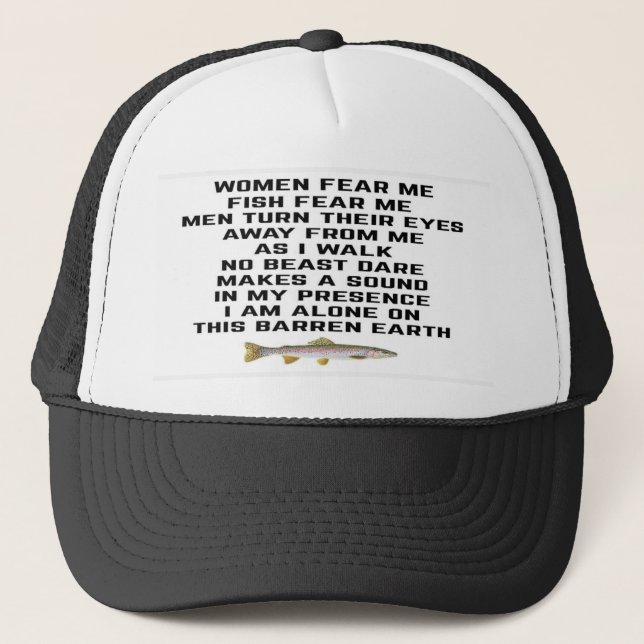 Gorra De Camionero Las mujeres me temen, los peces me temen (Anverso)