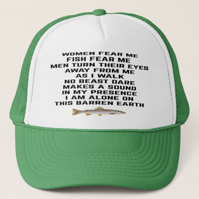 Gorra De Camionero Las mujeres me temen, los peces me temen (Anverso)
