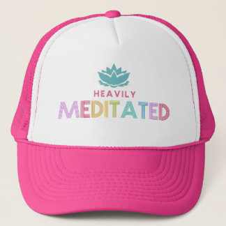 Gorra De Camionero Las mujeres meditan mucho el yoga de las flores de