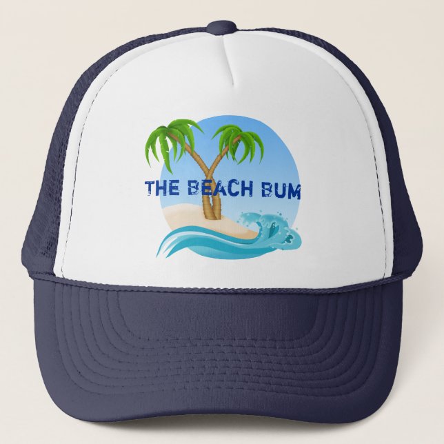 Gorra De Camionero Las Palmeras Tropicales De La Playa (Anverso)