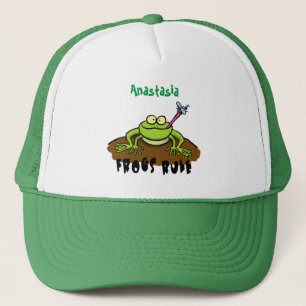 Gorra De Camionero Las ranas gobiernan personalizado de rana verde di