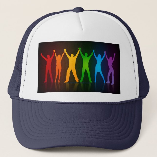 Gorra De Camionero Las seis siluetas de pie de Slipperyjoe con los br (Anverso)