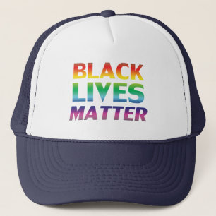 Gorra De Camionero Las vidas negras importan el arcoiris de la tipogr