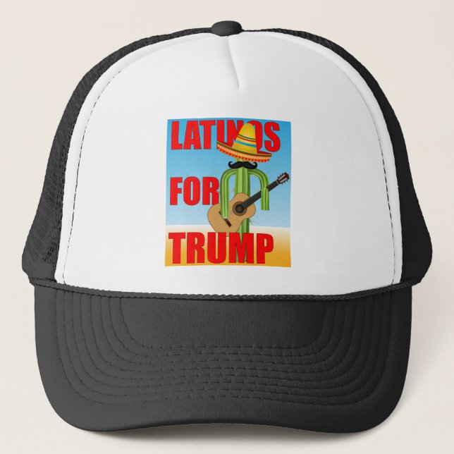 Gorra De Camionero Latinos por Trump (Anverso)