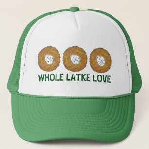 Gorra De Camionero Latke entero (Lotta) Ama Los Crepes De Papa Hanukk