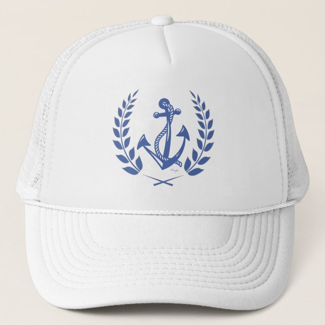 Gorra De Camionero Lauren Wreath y Anchor con Rope (Anverso)