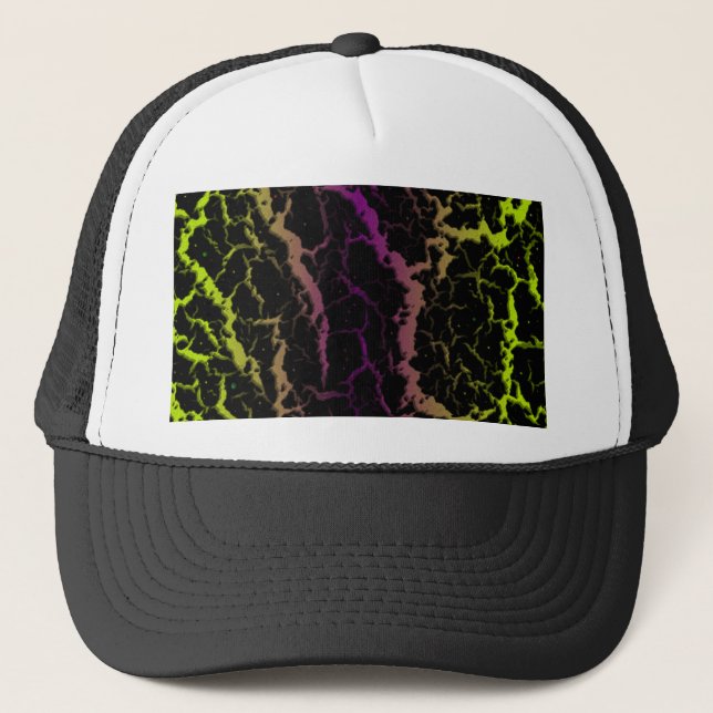 Gorra De Camionero Lava espacial agrietada - Lime/Purple (Anverso)