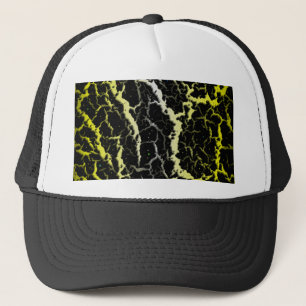 Gorra De Camionero Lava espacial craqueada - Blanco/Amarillo