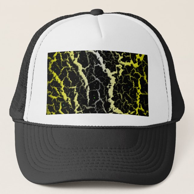 Gorra De Camionero Lava espacial craqueada - Blanco/Amarillo (Anverso)