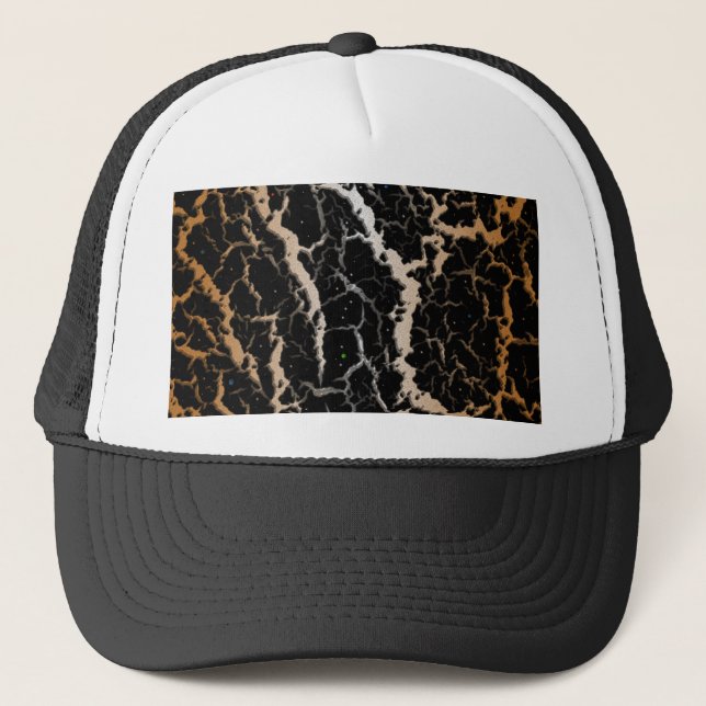 Gorra De Camionero Lava espacial craqueada - Blanco/Bronce (Anverso)