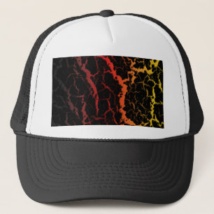 Gorra De Camionero Lava espacial craqueada - Negro/Rojo/Oro