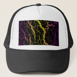 Gorra De Camionero Lava espacial craqueada - Púrpura/Amarilla