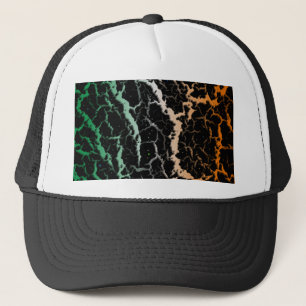 Gorra De Camionero Lava espacial craqueada - Verde/Blanco/Naranja