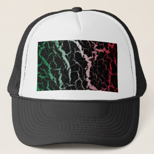 Gorra De Camionero Lava espacial craqueada - Verde/Blanco/Rojo