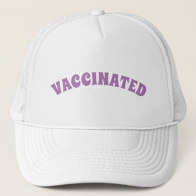 Gorra De Camionero Lavanda vacunada y blanco (Anverso)