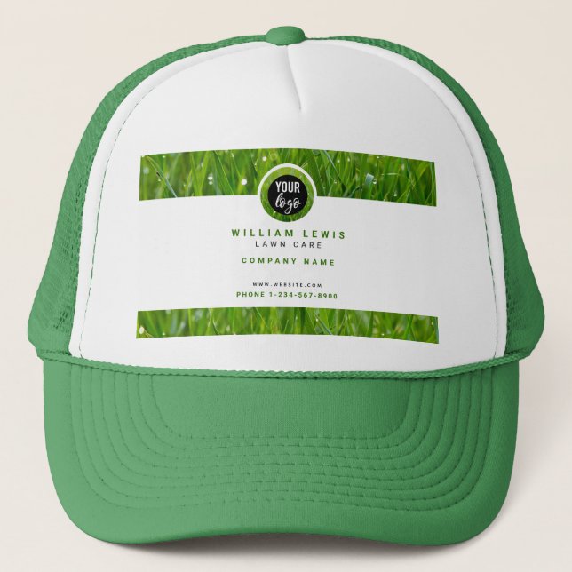 Gorra De Camionero Lawn Care Simple Business Logo (Anverso)