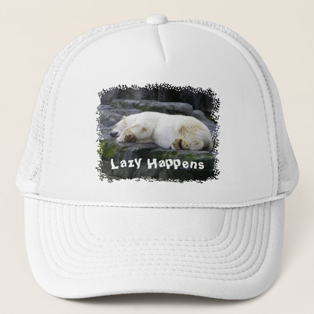 Gorra De Camionero Lazy Happens Polar Bear (Anverso)