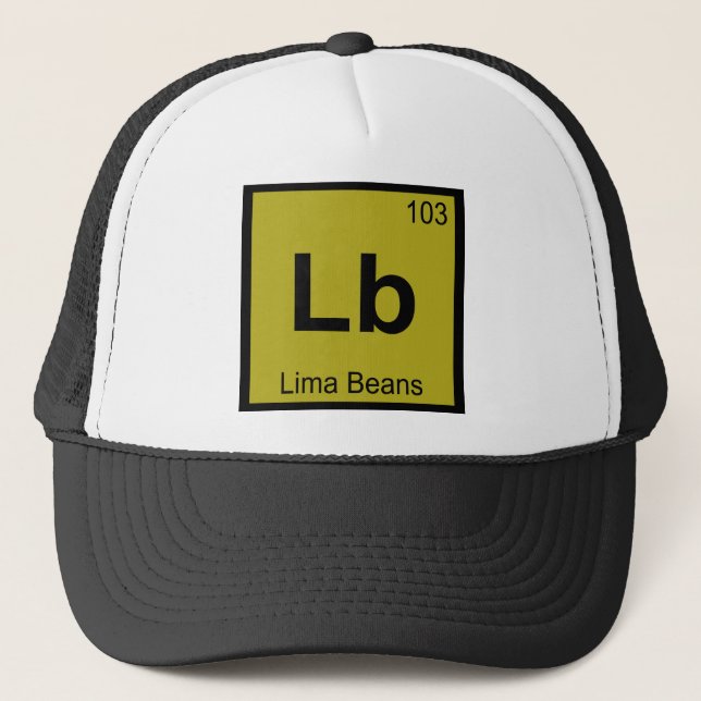 Gorra De Camionero Lb - Lima Beans Química Símbolo Periódico De Mesa (Anverso)