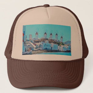 Gorra De Camionero ldp MYKONOS - vista desde el mar de los molinos de
