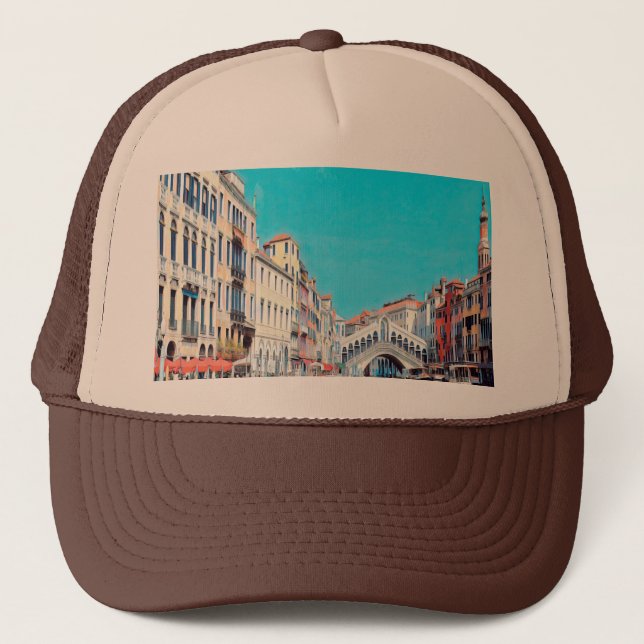 Gorra De Camionero ldp VENICE - Gran Canal - Playa Rialto - (Anverso)