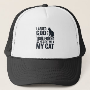 Gorra De Camionero Le pedí a Dios un amigo verdadero Mi gato diseño v
