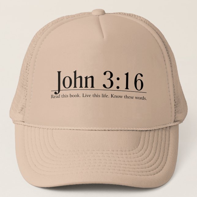 Gorra De Camionero Lea el 3:16 de Juan de la biblia (Anverso)