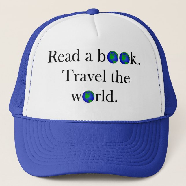 Gorra De Camionero Lea un viaje del libro el mundo (Anverso)