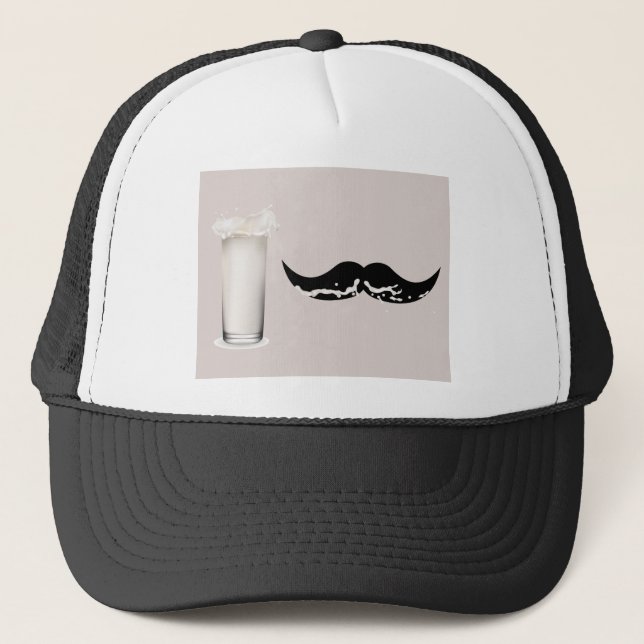 Gorra De Camionero Leche Mustache Creme (Anverso)