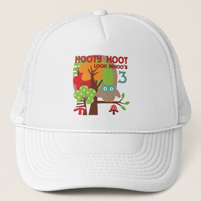 Gorra De Camionero Lechuza 3 camisetas de cumpleaños y regalos (Anverso)