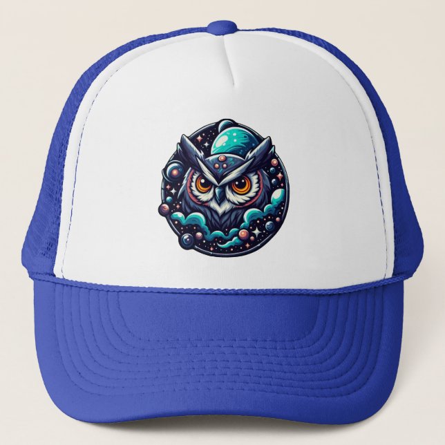 Gorra De Camionero Lechuza celeste (Anverso)