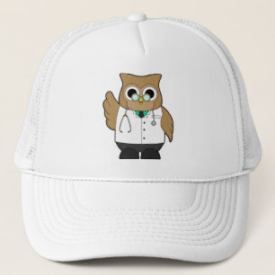 Gorra De Camionero Lechuza como Médica con Stetoscope