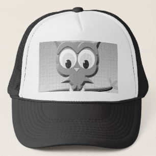 Gorra De Camionero Lechuza De Boletín En Blanco Y Negro