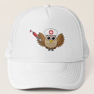 Gorra De Camionero Lechuza de enfermera con Personalizado de jeringas