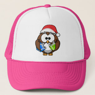 Gorra De Camionero Lechuza navidad con Santa Hat-15840