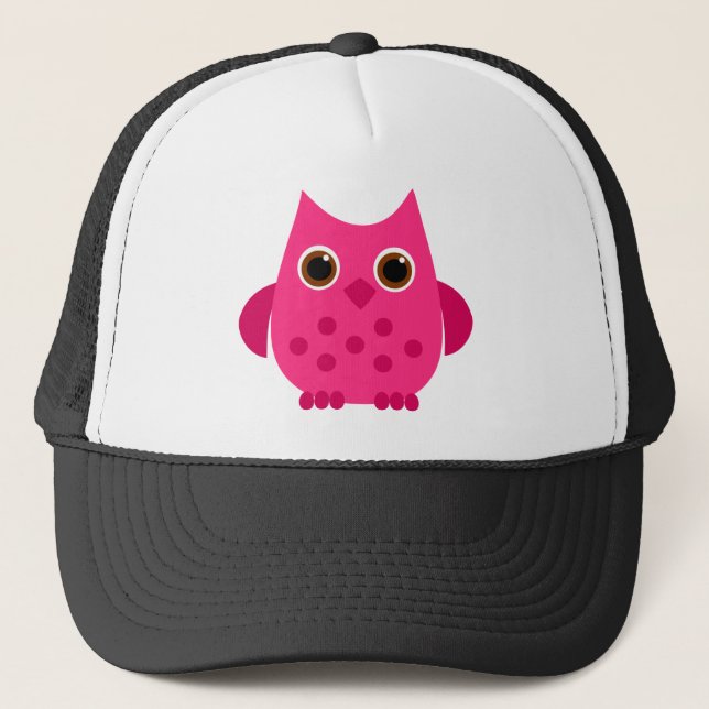 Gorra De Camionero Lechuza rosa caliente (Anverso)